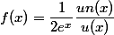 f(x)=\dfrac{1}{2e^{x}}\dfrac{un(x)}{u(x)}